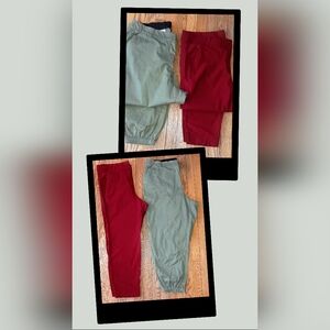 Lane Bryant Cropped Pants Bundle~2 Pairs~Women's Size 20~Burgundy & Olive Green